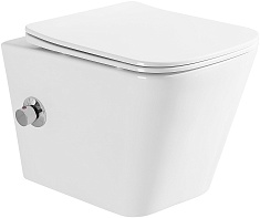 Azario Унитаз подвесной Hugo AZ-10007 безободковый с функцией биде белый
