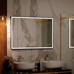 Continent Зеркало Solid Black Led 1000x800 – фотография-9