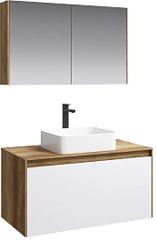 Aqwella Комплект мебели Mobi 100 дуб балтийский/белый – фотография-1