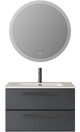BelBagno Мебель для ванной Eco Cer-N 80 CZR-8095-80 grafito ручки матовые чёрные – фотография-1