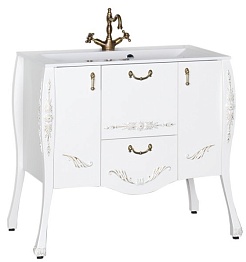 Aquanet Комплект Мебели "Виктория 90" белый/золото – фотография-4