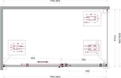 BelBagno Душевой уголок Soft Close-2 SOFT_CLOSE-2-AH-1-180/100-C-GM 180x100 профиль оружейная сталь стекло прозрачное – фотография-12