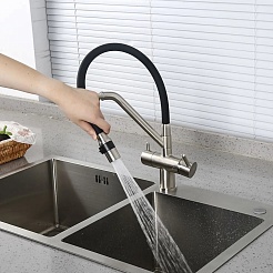 Gappo Смеситель для кухни G4398-85 сатин/черный – фотография-3