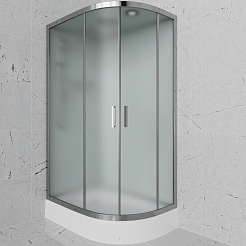 Frank Душевая кабина F412/1L M Brilliant с крышей профиль хром стекло матовое – фотография-1