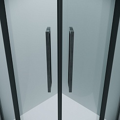 Grossman  Душевой уголок Cosmo 90x90x195 четверть круга профиль графит сатин стекло прозрачное – фотография-9