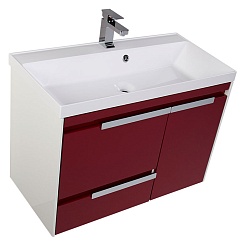 Aquanet Тумба с раковиной "Тиволи 80" бордо – фотография-7