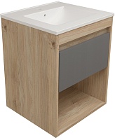 Teymi Тумба с раковиной Vitra 50 подвесная дуб/графит