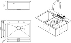 Milacio Мойка кухонная Denia 68 Steel со смесителем нержавеющая сталь – фотография-6