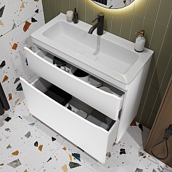 Vivon Тумба с раковиной Ostin 80 напольная белая матовая – фотография-5