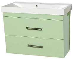 Misty Тумба для умывальника Джулия QVATRO 65 подвесная конус салатовая – фотография-1