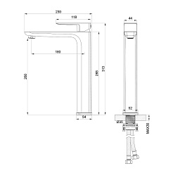 Oliveeka Смеситель для раковины D OL-239003-BG золотой матовый – фотография-2
