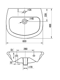 Керамин Умывальник "Атрио 60" – фотография-2
