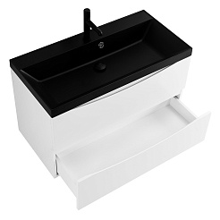 BelBagno Тумба с раковиной Marino 80 подвесная Bianco Opaco с раковиной 80/45 ART-AST-NERO – фотография-3