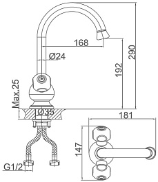 D&K Смеситель "Kassel Hessen DA1422401" для кухонной мойки – фотография-2