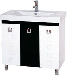 Misty Тумба с раковиной Эллада 90 черно-белая – фотография-1