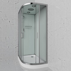 Frank Душевая кабина F418L M Brilliant с крышей профиль хром стекло матовое – фотография-2