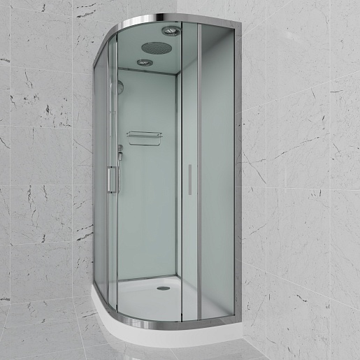 Frank Душевая кабина F418L M Brilliant с крышей профиль хром стекло матовое – фотография-2