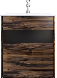 Am.Pm Тумба с раковиной Func 60 подвесная темное дерево – фотография-1