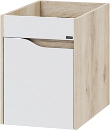 СанТа Мебель для ванной под стиральную машину Сатурн 100 R подвесная белая/дуб австрийский – фотография-4