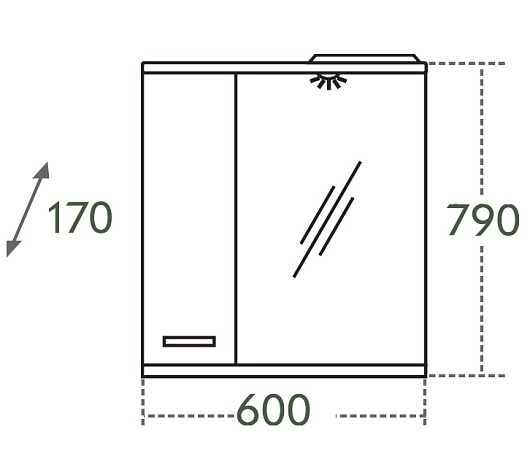 СанТа Мебель для ванной Сити Прима 60 L свет – фотография-2