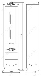 Demax Пенал для ванной "Версаль NEW" cerezo витраж – фотография-3