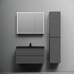 Sancos Тумба с раковиной Folk 90 grey soft раковина Element 91 CN7002MB – фотография-6