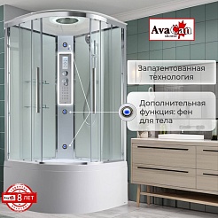 Avacan Душевая кабина 90/90 EM5090LEDT прозрачная – фотография-2