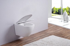 Esbano Унитаз Azalea подвесной безободковый белый матовый – фотография-11