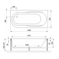 BellSan Акриловая ванна Амира 170x80 L – фотография-3
