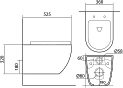 Aquatek Унитаз подвесной Европа AQ1901-00 в комплекте с инсталляцией Standard INS-0000012 и крепления KKI-0000002 – фотография-4
