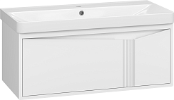 Brevita Тумба с раковиной Cascade 100 подвесная белая – фотография-3