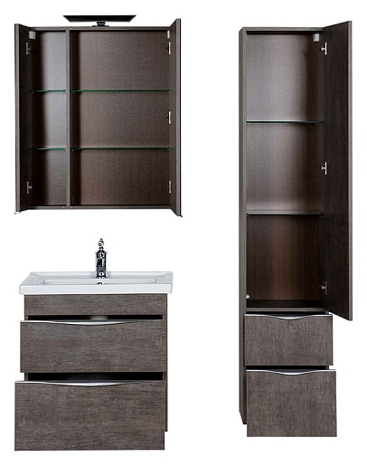 Aquanet Тумба с раковиной "Эвора 70" дуб антик – картинка-7