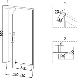 Niagara Душевая дверь в нишу Nova 90 NG-43-9AG – фотография-11