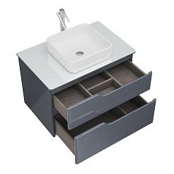 Owl 1975 Мебель для ванной Hella Cristal 80 серый лак – фотография-3