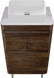 Style Line Мебель для ванной напольная Атлантика 60, старое дерево, столешница ID01 – фотография-2