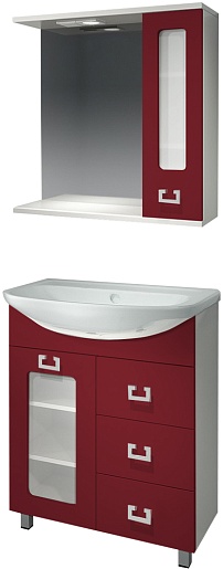 Какса-а Мебель для ванной "Витраж-Цвет 70" R бордо – фото-1