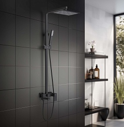 Aquatek Душевая стойка Либра AQ2640MB матовая черная – фотография-4