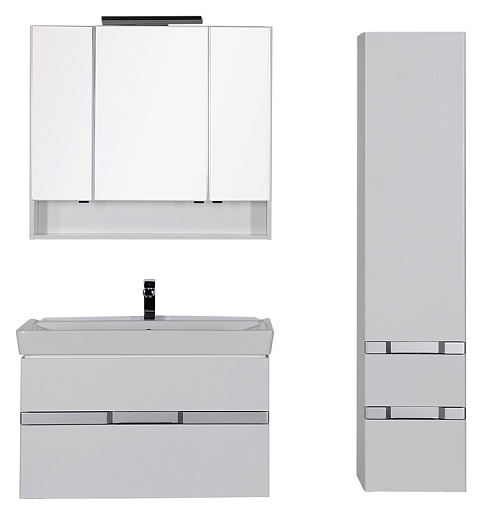 Aquanet Зеркальный шкаф "Виго 100" белый – картинка-5