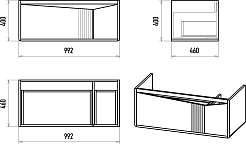 Brevita Мебель для ванной Cascade 100 подвесная белая – фотография-18
