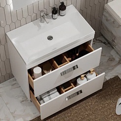 Velvex Тумба под раковину Orlando 60 белая матовая – фотография-2