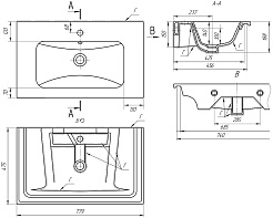 Brevita Тумба с раковиной Анастейша 80 подвесная серая/белая – фотография-10