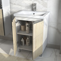 Vigo Мебель для ванной Yuma 600-2-0 белый/дуб давос – фотография-8