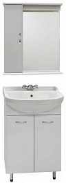 Водолей Мебель для ванной Классик 50 белая, зеркало-шкаф с подсветкой – фотография-1
