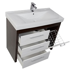 Aquanet Тумба с раковиной "Тиана 100" венге с б/к (172680) – фотография-7