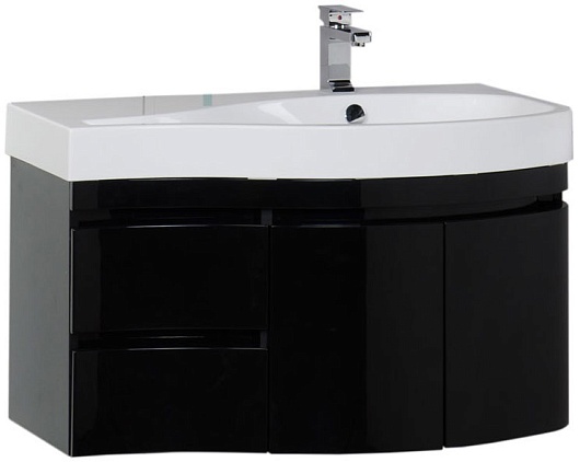Aquanet Тумба под раковину Сопрано 2-95 R черная – фото, картинка, фотография-1