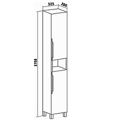 Runo Пенал для ванной Родос 32 – фотография-4