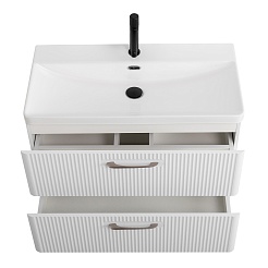 BelBagno Тумба с раковиной Due 80 подвесная Белый металлик – фотография-8