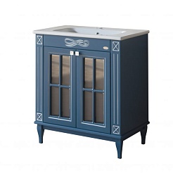 Атолл Тумба с раковиной Милана синяя/патина серебро – фотография-5