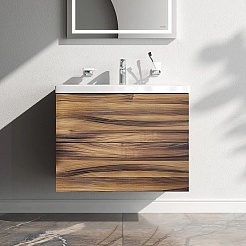 Am.Pm Тумба с раковиной Gem 75 подвесная орех – фотография-3