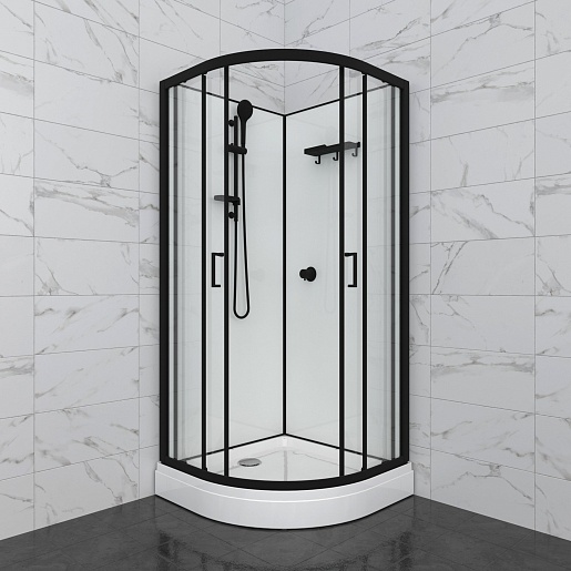 Triton Душевая кабина Прайм-Блэк-Вельвет 90x90 А без крыши – фотография-4